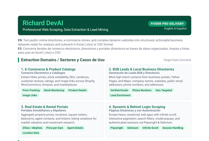 scrape web data into excel or csv